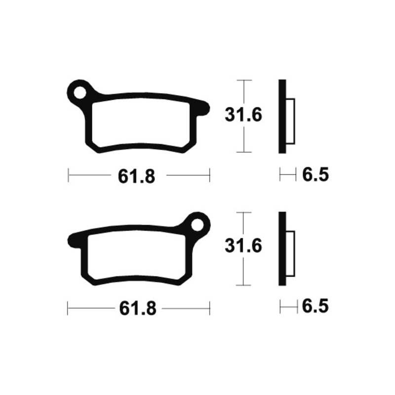 Plaquettes de frein TECNIUM MX/Quad métal fritté pour KTM SX 105, SX 65, SX 85, HUSQVARNA TC 65 et GAS GAS MC 65 de 2002 à 2025