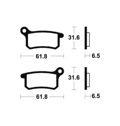 Plaquettes de frein TECNIUM Racing MX/Quad métal fritté pour KTM SX 105, SX 65, SX 85, HUSQVARNA TC 65 et GAS GAS MC 65