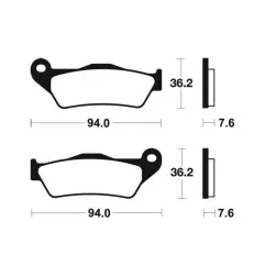 TECNIUM Racing MX/ATV Sintered Metal Brake pads for GAS GAS EC 300, MC 125, MC 250, MC 85, BENELLI BX 449 CROSS and CCM MX 450