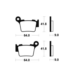 Pastillas de freno TECNIUM Sinterizadas para HUSQVARNA FC 250, FC 350, FS 450, SMR 450 y GAS GAS MC 125, MC 85, MCF 250, MCF 450
