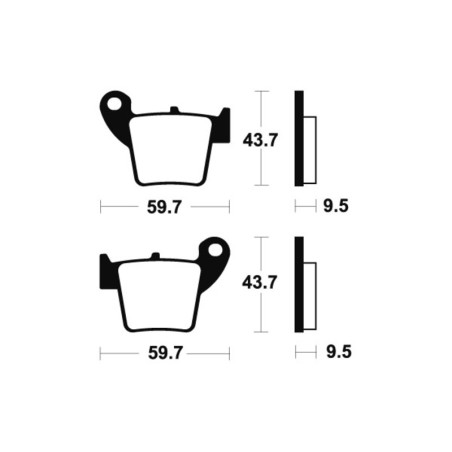 TECNIUM MX/ATV Sintered Metal Brake pads for HM CREF 250, CREF 450, HONDA CRF 150, CRF 250, APRILIA MXV 450 and FANTIC XMF 125