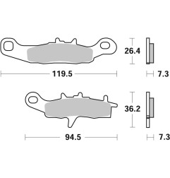 Plaquettes de frein BREMBO Off-Road métal fritté pour KAWASAKI KX 100, KX 80, KX 85, KX 85 L et SUZUKI RM 100, RM 85 - 07KA22SX