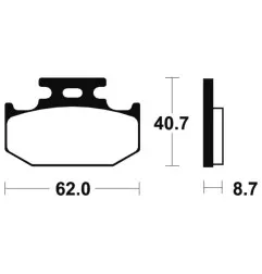 Pastillas de freno TECNIUM Sinterizadas para KAWASAKI KDX 125 SR, KDX 200, SUZUKI DR 250 S, TS 125 y YAMAHA TTR 250, WR 200