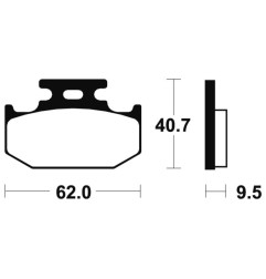 TECNIUM MX/ATV Sintermetall Bremsbeläge für SUZUKI DR 350, DRZ 250, RMX 250 und YAMAHA WRF 400, YZ 125, YZ 250 1989-2007