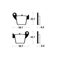 Plaquettes de frein TECNIUM Racing MX/Quad métal fritté pour HONDA CRF 150, CRF 250, CRF 450 et TM RACING MX 85, SMX 85