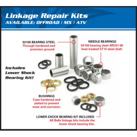 Kit de rodamientos, retenes y casquillos de bieleta ALL BALLS para KAWASAKI KX 65 y SUZUKI RM 65 de 2002 a 2027