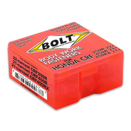 Kit de tornillería de plásticos BOLT para HONDA CRF 250, CRF 250 RWE, CRF 250 RX ENDURO, CRF 450, CRF 450 RX ENDURO