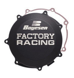 Protector tapa de embrague BOYESEN Factory Racing negra para YAMAHA YFZ 450 de 2009 a 2023