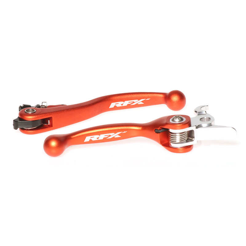 Juego de manetas flexibles forjadas RFX Race Series - naranja - frenos Brembo/embragues Magura para KTM EXC 125, SX 125, SX 150 Juego de manetas flexibles forjadas RFX Race Series - naranja - frenos Brembo/embragues Magura para KTM EXC 125, SX 125, SX 150