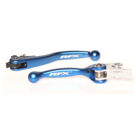 Jeu de leviers retournables forgés RFX Race Series - bleu pour HUSQVARNA FC 250, FC 350, FC 450, FE 250, TC 125 de 2014 à 2021