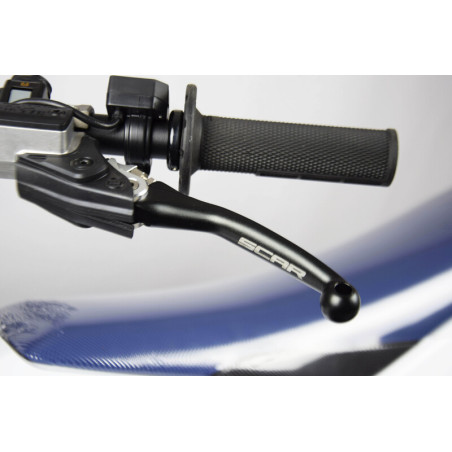 Maneta de embrague SCAR plegable negro para HUSQVARNA TC 125, KTM EXC 125, GAS GAS EC 250 y RIEJU MR 300 de 2009 a 2026