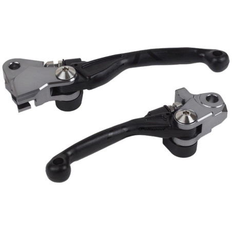 Jeu de leviers POLISPORT Pivor Incassable noir pour HONDA CR 125, CR 250 de 2004 à 2007