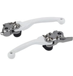 Juego de manetas articuladas POLISPORT Pivot blanco para HUSQVARNA FC 250, TC 125, TC 250 y KTM EXC 125, EXC 200, SX 125