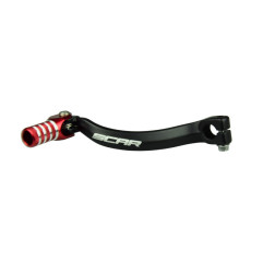 SCAR Schalthebel Schwarz/Endstück Rot für HONDA CR 125 1987-2007