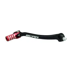 Sélecteur de vitesse SCAR noir mat/embout rouge pour HONDA CRF 450, CRF 450 X de 2008 à 2016