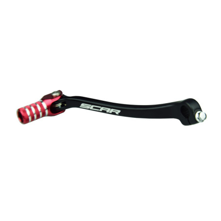 Sélecteur de vitesse SCAR noir mat/embout rouge pour HONDA CRF 450, CRF 450 X de 2008 à 2016