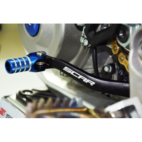 SCAR Gear Shift Lever Black/Black Endpiece for KAWASAKI KX 450, KX 450 X, KXF 450 2016-2027