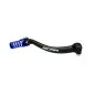 Sélecteur de vitesse SCAR noir mat/embout bleu pour YAMAHA WRF 250, WRF 450, YZ 250, YZF 250, YZF 450 de 2006 à 2014