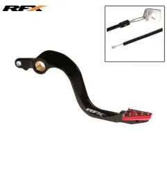 RFX Pro Series Solid-Tip Rear Brake Lever - Hard Anodised Black/red for HONDA CR 250 2002-2007