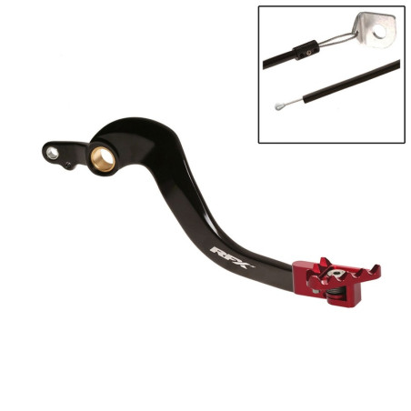 RFX Pro Series Flexi-Tip Rear Brake Lever - Black/red for HONDA CRF 450 X 2005-2020