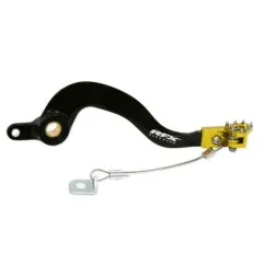 RFX Pro Series Solid-Tip Rear Brake Lever - Black/yellow for SUZUKI RM 125, RM 250 2001-2008