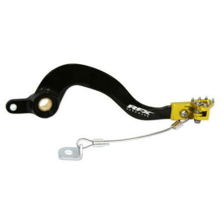 RFX Pro Series Solid-Tip Rear Brake Lever - Black/yellow for SUZUKI RM 125, RM 250 2001-2008