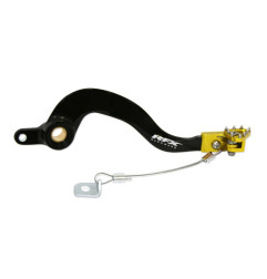 Pedal de freno trasero RFX Pro Series - punta plegable - negro/amarillo para SUZUKI RMZ 250, RMZ 450 de 2005 a 2012