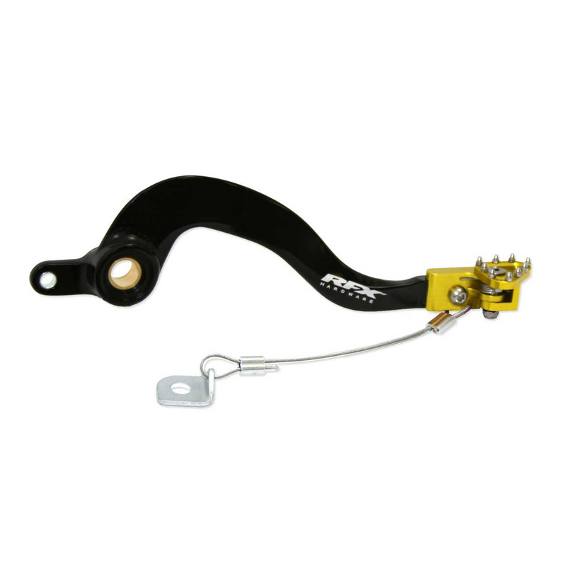 Pédale de frein RFX Pro Series - embout repliable - noir/jaune pour SUZUKI RMZ 250, RMZ 450 de 2005 à 2012