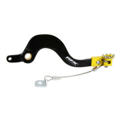 Pedal de freno trasero RFX Pro Series - punta plegable - negro/amarillo para SUZUKI RMZ 250, RMZ 450 de 2008 a 2027