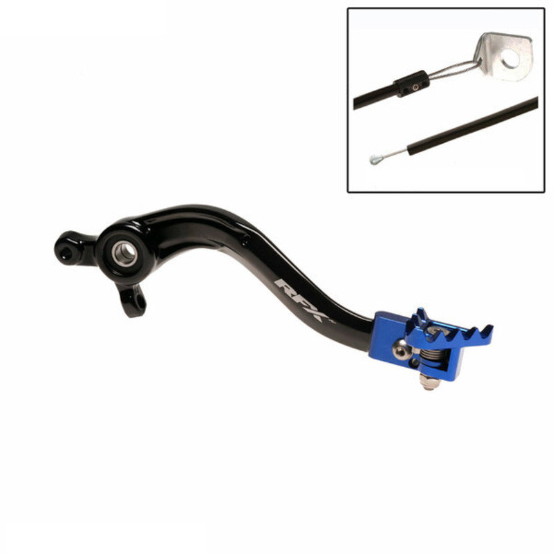 RFX Pro Series Solid-Tip Rear Brake Lever - Black/blue for YAMAHA YZ 65, YZ 85 2001-2027