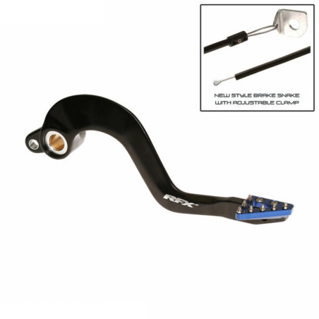 Pédale de frein RFX Pro Series - embout fixe - noir/bleu pour YAMAHA YZ 125, YZ 250, HONDA CAMINO et FANTIC XE 125, XX 125