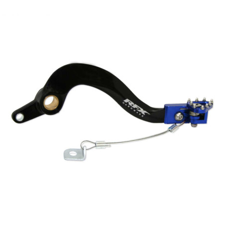 Pedal de freno trasero RFX Pro Series - punta plegable - negro/azul para YAMAHA WRF 250, YZF 250 y FANTIC XEF 250, XXF 250