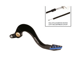 RFX Pro Series Solid-Tip Rear Brake Lever - Hard Anodised Black/blue for YAMAHA WRF 450, YZF 450 2010-2023