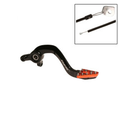 Pedal de freno trasero RFX Pro Series - punta fija - negro/naranja para KTM SX 65 y HUSQVARNA TC 65 de 2009 a 2023