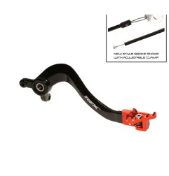 RFX Pro Series FT Hinterradbremshebel - Schwarz/Orange für KTM SX 85, HUSQVARNA TC 85 und GAS GAS MC 85 2018-2027