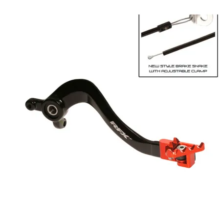 RFX Pro Series Flexi-Tip Rear Brake Lever - Black/Orange for KTM SX 85, HUSQVARNA TC 85 and GAS GAS MC 85 2018-2027