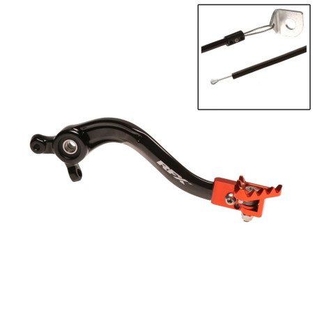 RFX Pro Series Flexi-Tip Rear Brake Lever ) - Black/orange for KTM SX 125, SX 150, SXF 250 and HUSQVARNA FC 250, FC 350, FC 450