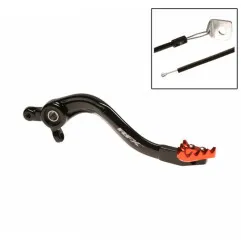 Pédale de frein RFX Pro Series - embout fixe - noir/orange pour HUSQVARNA FE 250, KTM EXCF 250 et GAS GAS EC 250 de 2017 à 2023