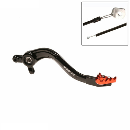 Pédale de frein RFX Pro Series - embout fixe - noir/orange pour HUSQVARNA FE 250, KTM EXCF 250 et GAS GAS EC 250 de 2017 à 2023