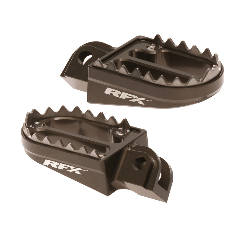 Repose-pieds RFX Pro Series Shark Teeth pour KTM EXC 200, EXC 250, EXC 300, SX 250, SX 65 et GAS GAS ES 700, SM 700