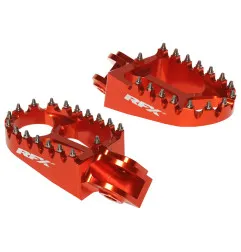 RFX Pro Series CNC Aluminium Footrests - Orange for KTM EXC 200, EXC 250, EXC 300, SX 250, SX 65 1998-2023