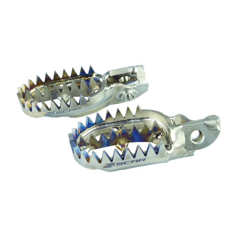 Repose-pieds SCAR Gripper - Titane pour KTM XC 250, XC 300, HUSQVARNA FC 250, FC 350 et GAS GAS EC 250, MC 85 de 2016 à 2024