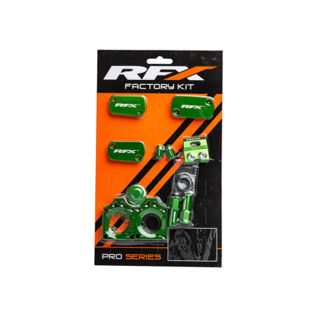 Kit d'habillage anodisé RFX Factory - vert pour KAWASAKI KX 250, KX 250 X, KX 450, KX 450 X, KXF 250 de 2019 à 2027