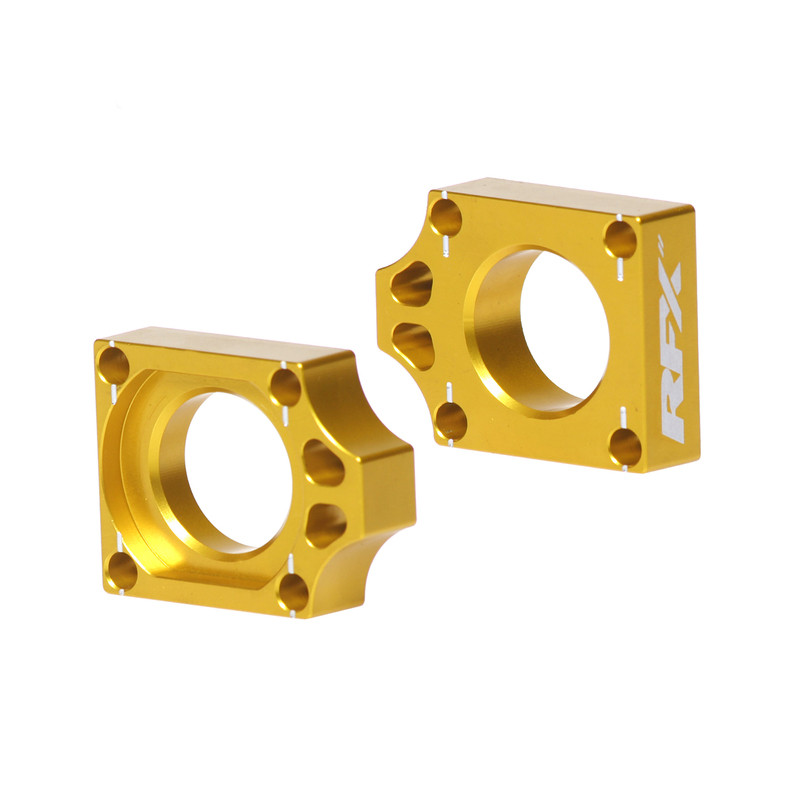 RFX Pro Series Rear Axle Adjuster Blocks for SUZUKI RMZ 250, RMZ 450 2004-2027 RFX Pro Series Rear Axle Adjuster Blocks for SUZUKI RMZ 250, RMZ 450 2004-2027