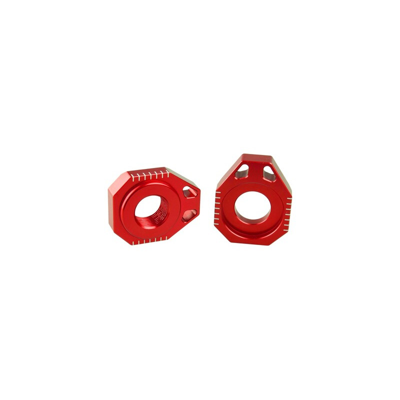 SCAR Axle Blocks - Red for KTM EXC 250, EXC 300, EXCF 250, HUSQVARNA FE 250, TE 250, TE 300 and GAS GAS EC 250, EC 300, ECF 250
