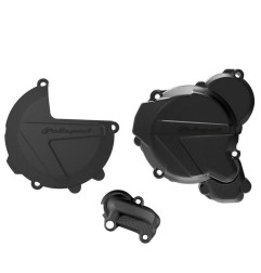 POLISPORT Kupplungs, Zündungs- und Wasserpumpendeckelschutz Set für HUSQVARNA TE 250, TE 300 und KTM EXC 250, XCW 250 2017-2024