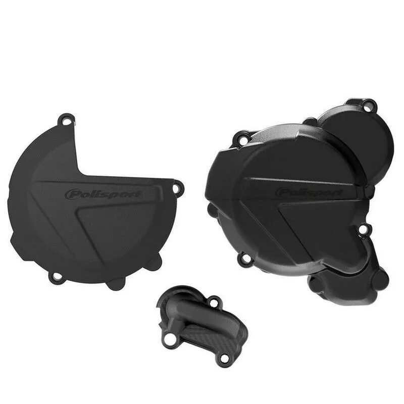 POLISPORT Clutch, Ignition And Water Pump Cover Protection Set for HUSQVARNA TE 250, TE 300 and KTM EXC 250, XCW 250 2017-2024