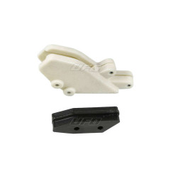 UFO Chain Guide + Slider Kit Translucent White/Black for KAWASAKI KX 125, KX 250 1992-1998