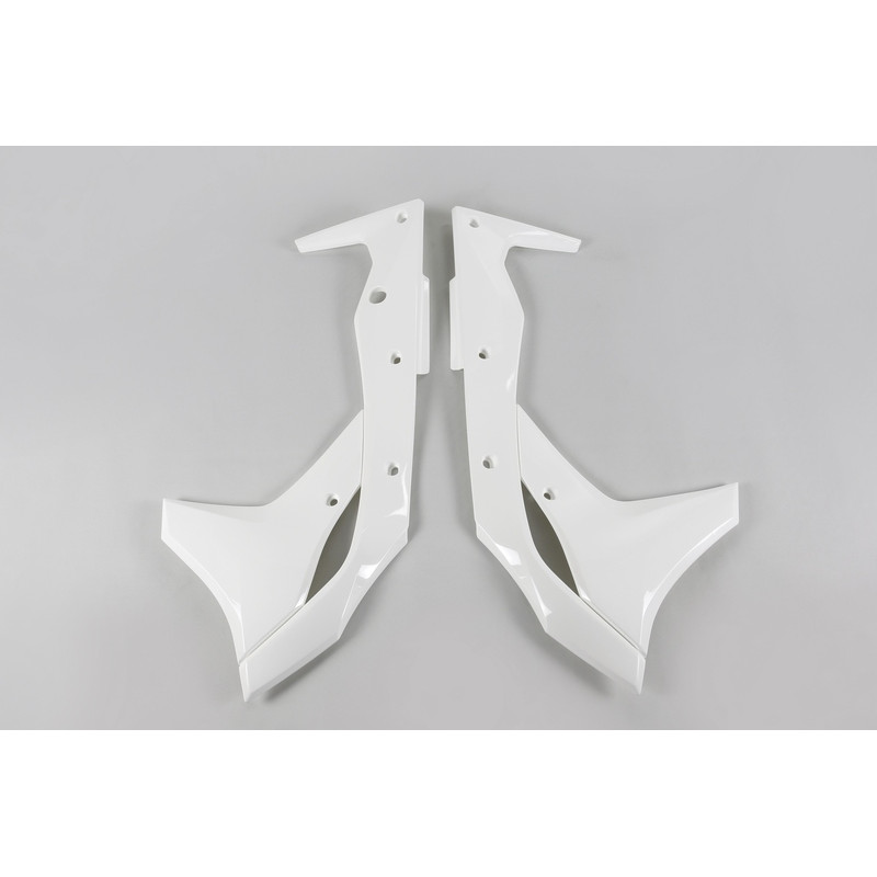 Ouïes de radiateur UFO blanc pour KAWASAKI KX 250, KXF 250 de 2017 à 2019