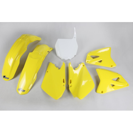 UFO Plastik-Kit OEM-Farbe Gelb/Weiß für SUZUKI RM 125, RM 250 2001-2002